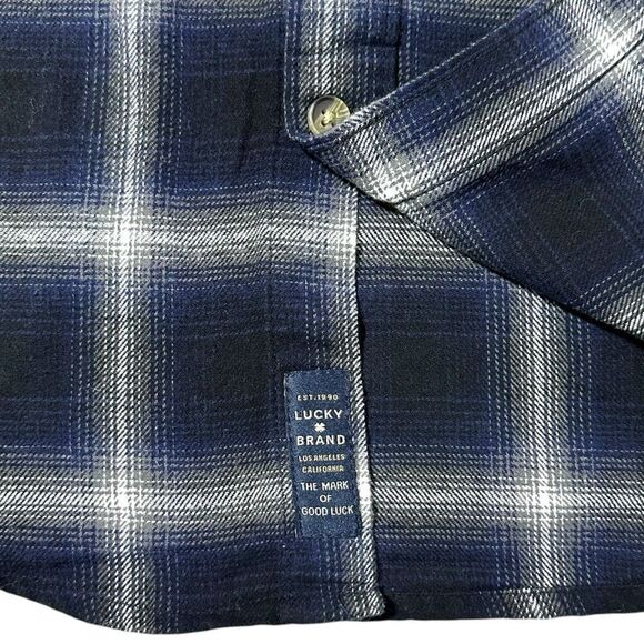 Lucky Brand Men's Flannel Dark Plaid Size Small NWOT - Picture 9 of 10